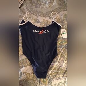 Women's Size Large Nautica Blue One Piece Swimsuit Brand New With Tags!